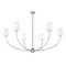 Z-Lite Shannon Chandelier, 6-Light, 62 In.W x 25.75 In.H, Brushed Nickel/white 3040-62BN - alternate 7